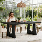 Table à manger en bois, table de cuisine rectangulaire de 70 pour 6 à 8 personnes