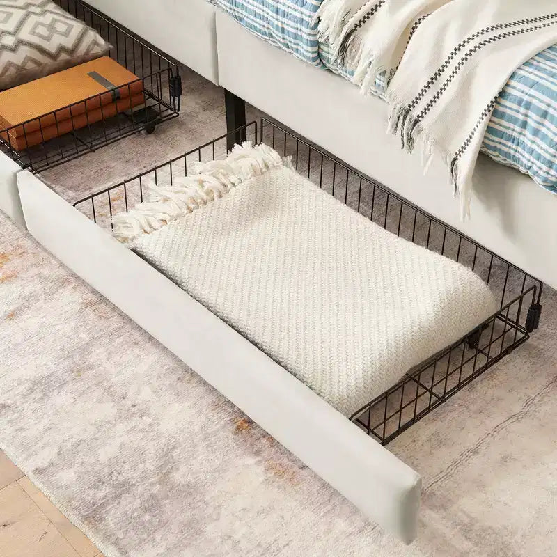 Lit de repos Bellemave avec 2 tiroirs de rangement sous le lit, canapé-lit réglable en velours pour salon et chambre à coucher