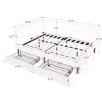 Lit de repos Bellemave avec 2 tiroirs de rangement sous le lit, canapé-lit réglable en velours pour salon et chambre à coucher