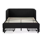 Lit de repos Bellemave avec 2 tiroirs de rangement sous le lit, canapé-lit réglable en velours pour salon et chambre à coucher