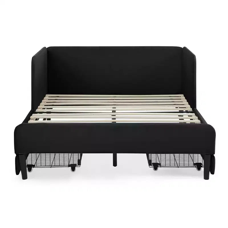 Lit de repos Bellemave avec 2 tiroirs de rangement sous le lit, canapé-lit réglable en velours pour salon et chambre à coucher