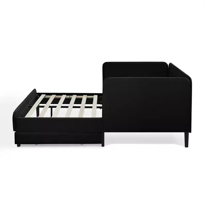 Lit de repos Bellemave avec 2 tiroirs de rangement sous le lit, canapé-lit réglable en velours pour salon et chambre à coucher