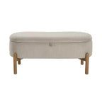Banc de rangement rembourré en velours côtelé de style moderne du milieu du siècle Nolan de GDFStudio