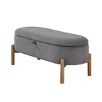 Banc de rangement rembourré en velours côtelé de style moderne du milieu du siècle Nolan de GDFStudio