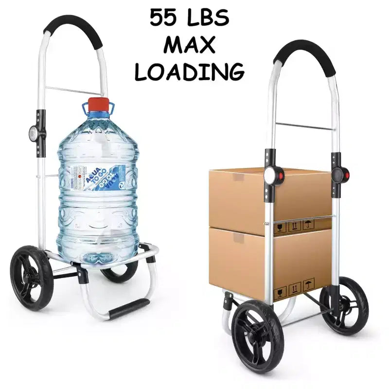 Chariot de courses utilitaire pliable en aluminium Olympia Tools avec roues et sac amovible