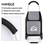 Chariot de courses utilitaire pliable en aluminium Olympia Tools avec roues et sac amovible
