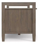 Banc de rangement transitionnel en bois massif Cantina de 112 cm de large, couleur brun fumé
