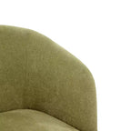 Fauteuil d'appoint moderne avec dossier rond et pieds en bois, revêtement en tissu doux, pour salon ou bureau