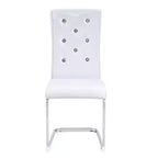Lot de 4 chaises de salle à manger rétro en similicuir façon croco avec boucles en cristal