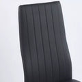 Set of 4 Dining Chairs with Golden Color Legs and Black Seats, Comfortable and Durable