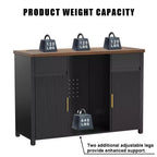 Meuble de bar à café GDLF avec espace pour réfrigérateur, buffet desserte avec mini-réfrigérateur 53,2 L Noir