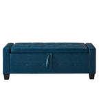 Banc de rangement moderne en cuir PU avec couvercle à charnière de 48 po, banc d'entrée avec rangement pour salon, chambre ou entrée - Panipeachy