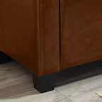 Banc de rangement moderne en cuir PU avec couvercle à charnière de 48 po, banc d'entrée avec rangement pour salon, chambre ou entrée - Panipeachy