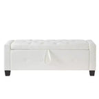 Banc de rangement moderne en cuir PU avec couvercle à charnière de 48 po, banc d'entrée avec rangement pour salon, chambre ou entrée - Panipeachy