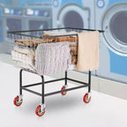 Chariot à linge VEVOR, panier à linge filaire de 4,5 boisseaux avec roues, chariot à linge filaire commercial de 89x40x56cm, cadre en acier, roulettes de 12,7cm, argent
