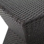 Table d'appoint d'extérieur Zeus et Ruta 16 en osier avec cadre en fer durable, marron