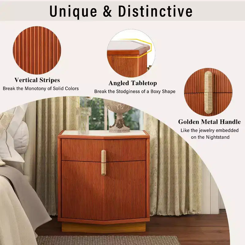 Christopher Knight Home Orrun Table de chevet de rangement moderne bombée avec 2 tiroirs