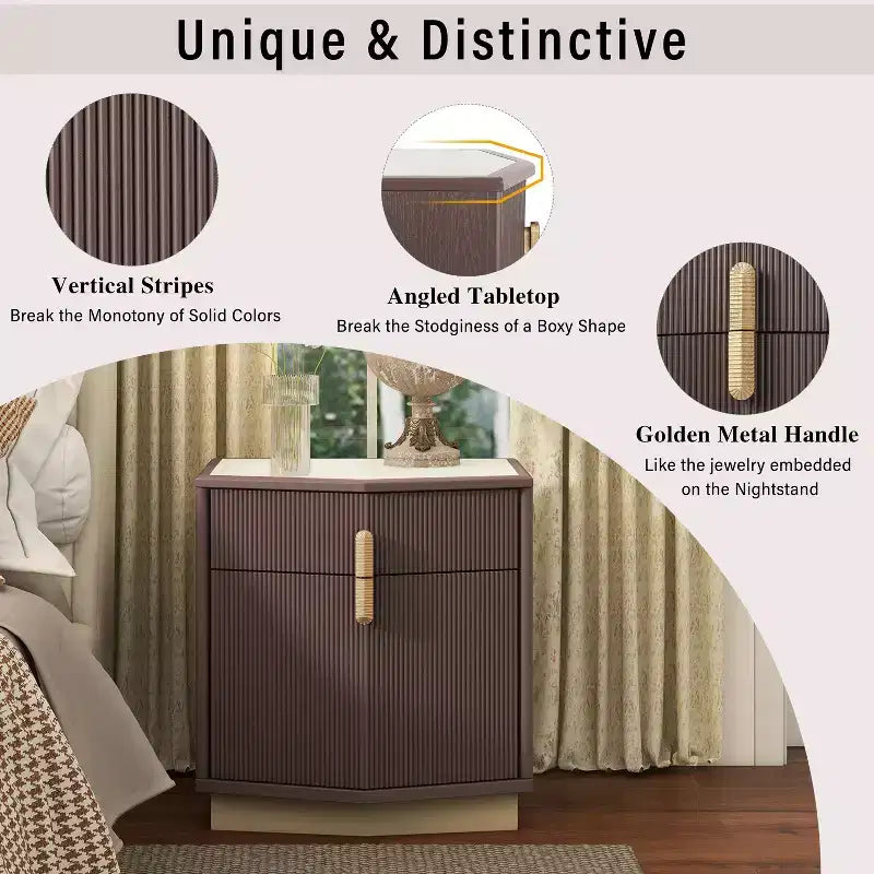 Christopher Knight Home Orrun Table de chevet de rangement moderne bombée avec 2 tiroirs