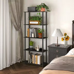 HOMLUX Bibliothèque décorative haute à 5 niveaux, étagère de rangement ouverte, étagères de présentation polyvalentes pour salon et bureau à domicile
