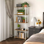 HOMLUX Bibliothèque décorative haute à 5 niveaux, étagère de rangement ouverte, étagères de présentation polyvalentes pour salon et bureau à domicile
