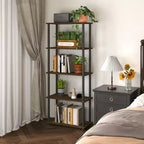 HOMLUX Bibliothèque décorative haute à 5 niveaux, étagère de rangement ouverte, étagères de présentation polyvalentes pour salon et bureau à domicile