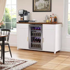 GDLF Meuble de Bar à Café avec Espace Réfrigérateur, Buffet Vaisselier Armoire de Réfrigérateur 53,2L Blanc