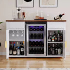 GDLF Meuble de Bar à Café avec Espace Réfrigérateur, Buffet Vaisselier Armoire de Réfrigérateur 53,2L Blanc