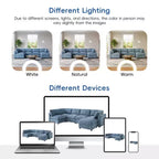Whisen Canapé modulable 129 places en forme de U, en chenille, avec ottoman, canapé-lit convertible, mousse haute densité