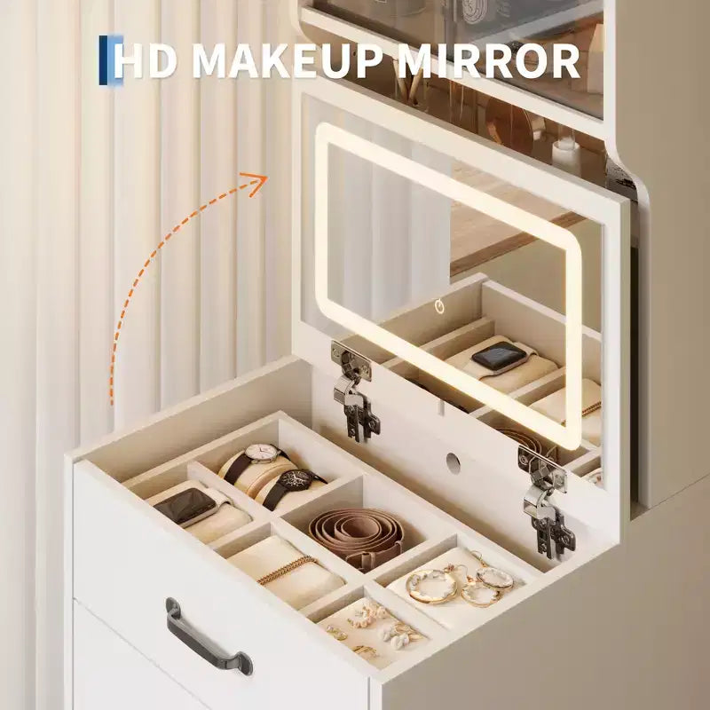 Coiffeuse compacte, Coiffeuse de maquillage avec miroir, Ensemble de coiffeuse, Petite coiffeuse et chaise de rangement pour filles