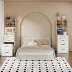 Coiffeuse compacte, Coiffeuse de maquillage avec miroir, Ensemble de coiffeuse, Petite coiffeuse et chaise de rangement pour filles