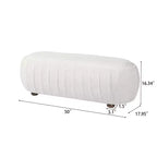 Christopher Knight Home Jyoti Pouf moderne en bois rembourré en bouclette de forme ovale