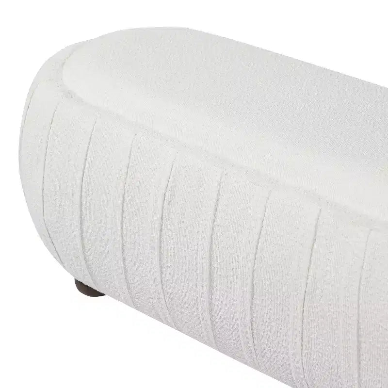 Christopher Knight Home Jyoti Pouf moderne en bois rembourré en bouclette de forme ovale