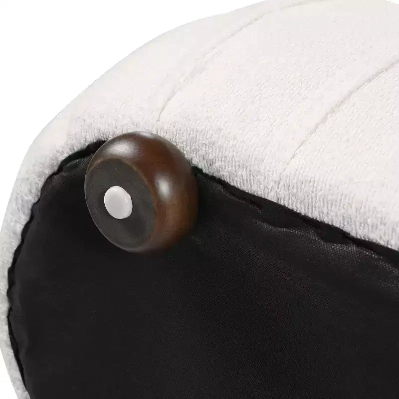 Christopher Knight Home Jyoti Pouf moderne en bois rembourré en bouclette de forme ovale