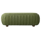 Christopher Knight Home Jyoti Pouf moderne en bois rembourré en bouclette de forme ovale