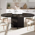 Table à manger extensible élégante, se transforme de ronde à ovale (43,3-59), peut accueillir confortablement 4 à 8 personnes