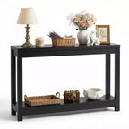 Besiost Table Console de 119 cm avec étagère de rangement, Table d'entrée étroite derrière le canapé
