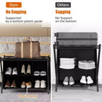 Porte-bagages Narwey pour chambre d'amis, support de valise pliable avec étagère de rangement en tissu à 6 cubes, porte-bagages, support de bagages pliable en acier