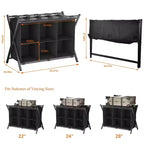 Porte-bagages Narwey pour chambre d'amis, support de valise pliable avec étagère de rangement en tissu à 6 cubes, porte-bagages, support de bagages pliable en acier