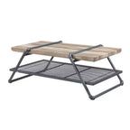 Table basse traîneau avec étagère HomeRoots 47 en métal naturel et gris