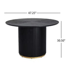 Christopher Knight Home Sonal - Ensemble de salle à manger moderne de 5 pièces avec table ronde et 4 chaises rembourrées en bois d'hévéa