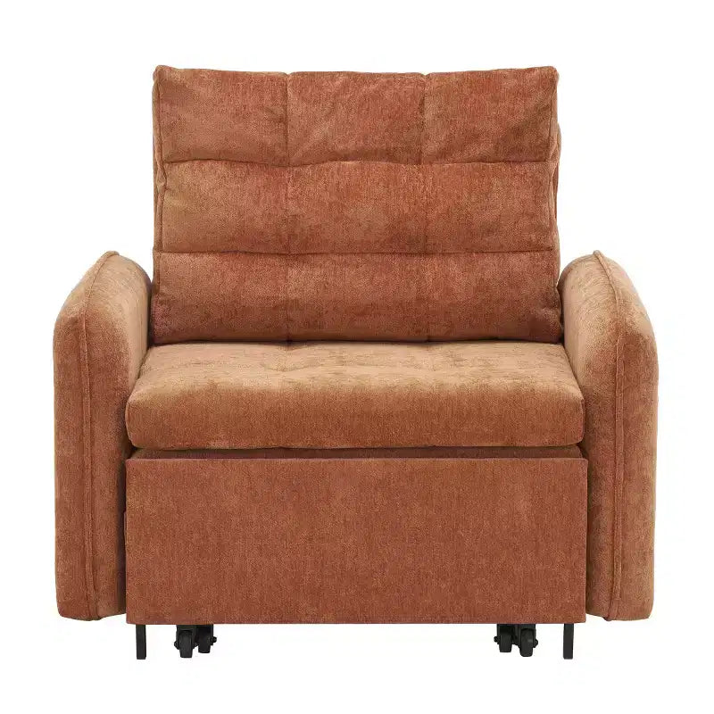 Fauteuil d'appoint moderne avec chaise longue gigogne, fauteuil-lit 3-en-1, lit de canapé simple pour salon, appartement ou bureau-Panipeachy