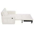 Fauteuil d'appoint moderne avec chaise longue gigogne, fauteuil-lit 3-en-1, lit de canapé simple pour salon, appartement ou bureau-Panipeachy