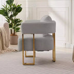 Lot de 2 fauteuils d'appoint modernes Zeus et Ruta avec revêtement en molleton doux et pieds en métal doré
