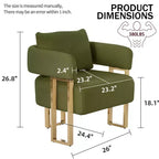 Lot de 2 fauteuils d'appoint modernes Zeus et Ruta avec revêtement en molleton doux et pieds en métal doré