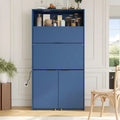 GDFStudio Miguel Garde-manger de cuisine polyvalent avec huche, poste de travail pliable et prise de courant