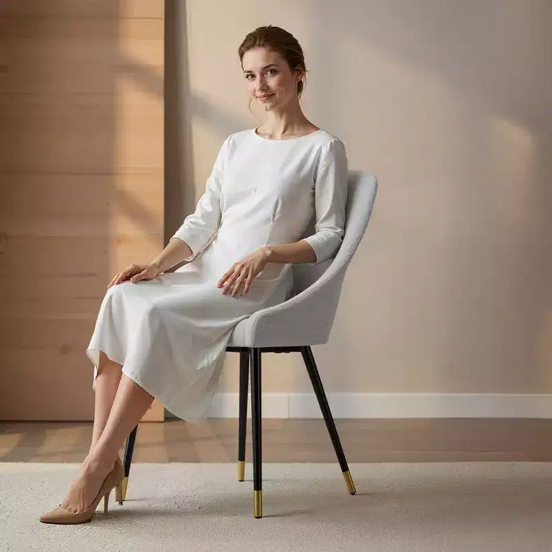 COLAMY Chaise de salle à manger moderne capitonnée Chaise d'appoint de cuisine avec pieds en métal pour la cuisine, la salle à manger ou le café