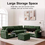 Canapé inclinable 7 places Dyonery, canapé modulable, table d'appoint avec rangement dissimulé, rechargeable