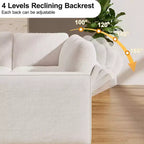 Canapé inclinable 7 places Dyonery, canapé modulable, table d'appoint avec rangement dissimulé, rechargeable