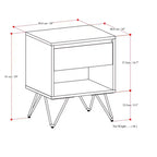 Table de chevet industrielle Moreno de 20 po de large en chêne