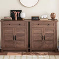 Buffet Cabinet, 2 Set Sideboard Cabinet with Doors, Modern Coffee Bar with Adjustable Shelves, Kitchen Storage